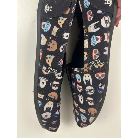 Skechers BOBS for Dogs Black Dog Print Memory Foam Slip On Flats 34392 Sz 10 - Picture 3 of 6